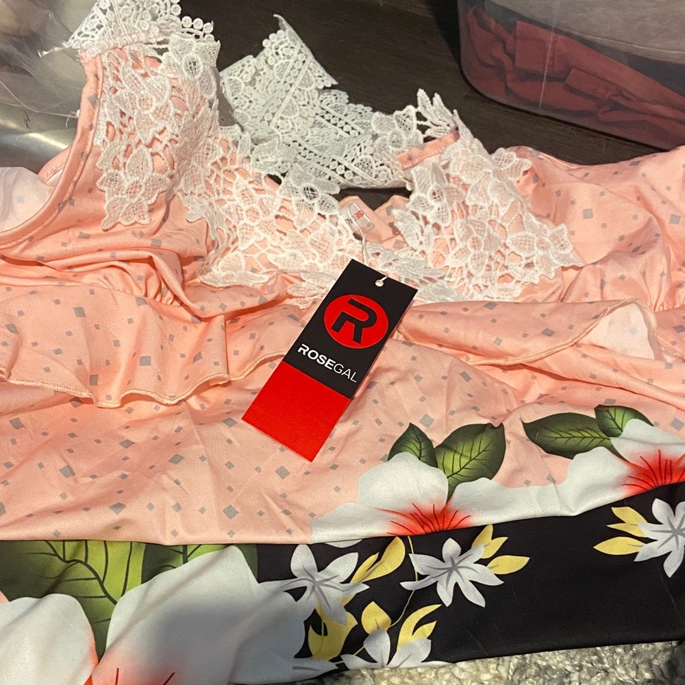 Pink crisscross lace straps, top or could be a dress is size plus 24